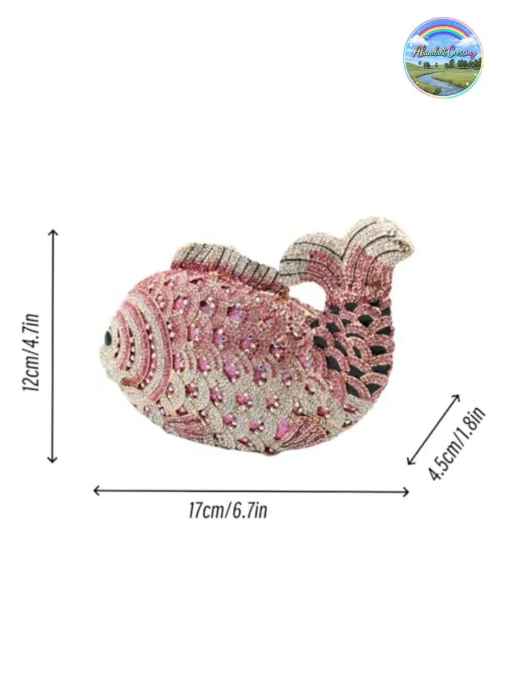 Luxury Rhinestone Fish Clutch - Sparkling Evening Bag for Weddings & Parties